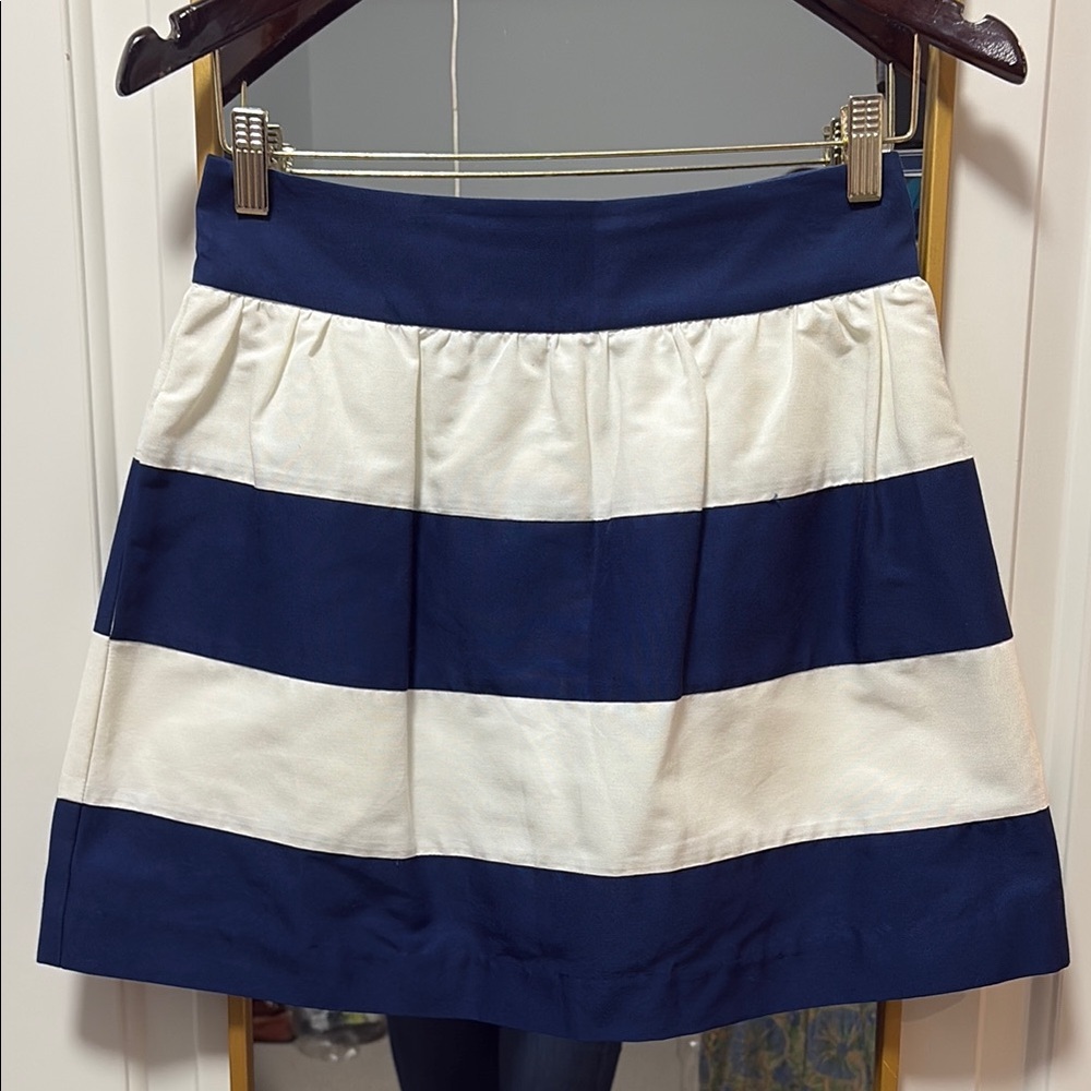 Annie Griffin Navy and White Striped Skirt
